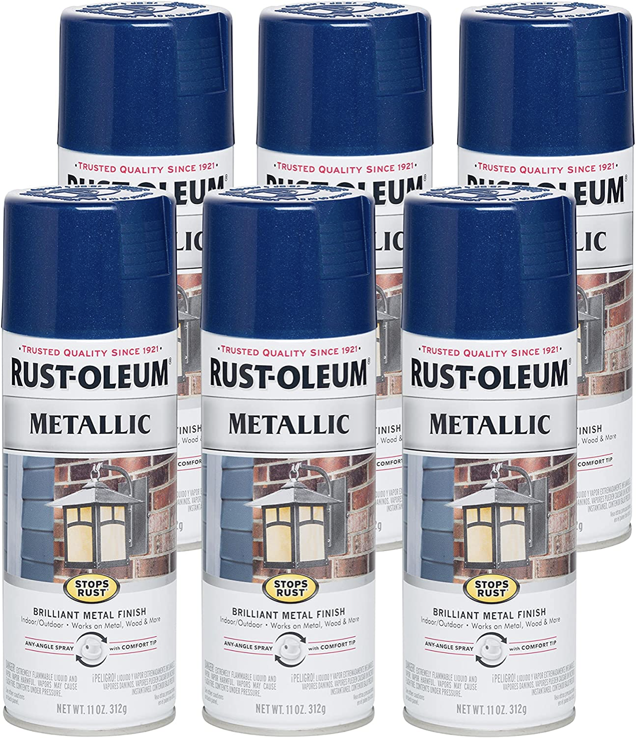 Rust-Oleum 7251830-6PK Stops Rust Metallic Spray Paint